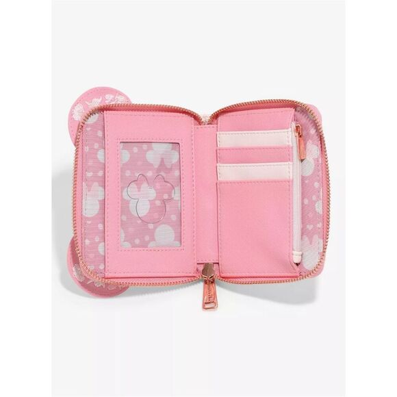 Loungefly Disney Minnie Mouse Cherry Blossom Ears Zip Wallet - Picture 7 of 8